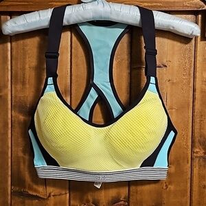 Victoria's Secret Yellow Underwire Racer Back Sports Bra 32B